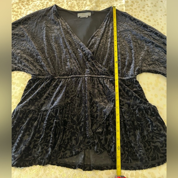 Anthropologie Black Burnout Velvet Top - Picture 9 of 9